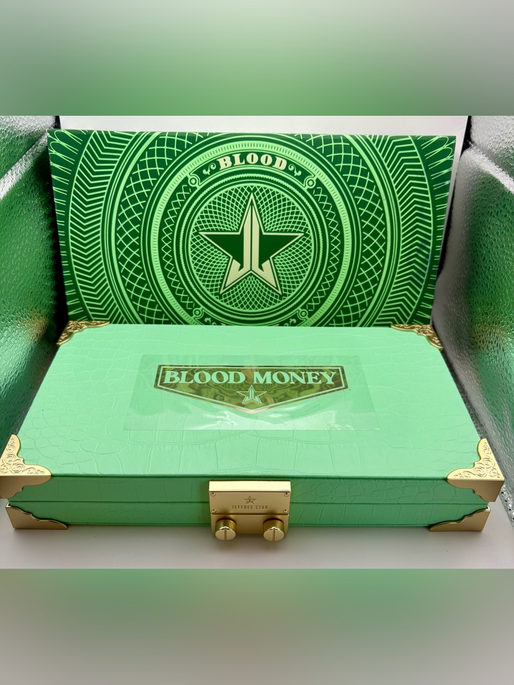 Jeffree Star Blood Money Mint Green Money Clip Case with Gold Hardware NEW!